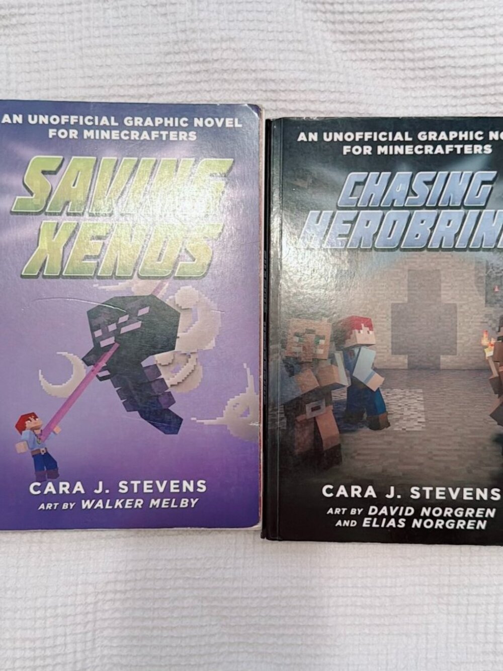 Minecraft Graphic Novels Lot Saving Xenos & Chasing Herobrine Cara J Stevens